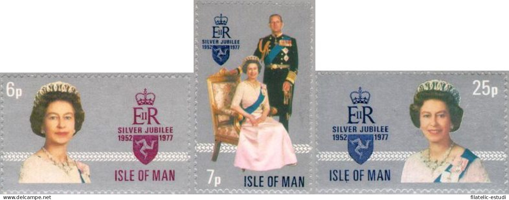 VAR2/S Man (isla De) Nº 85/87   1976  25º Aniv. De La Coronación De Isabel II  - Man (Ile De)
