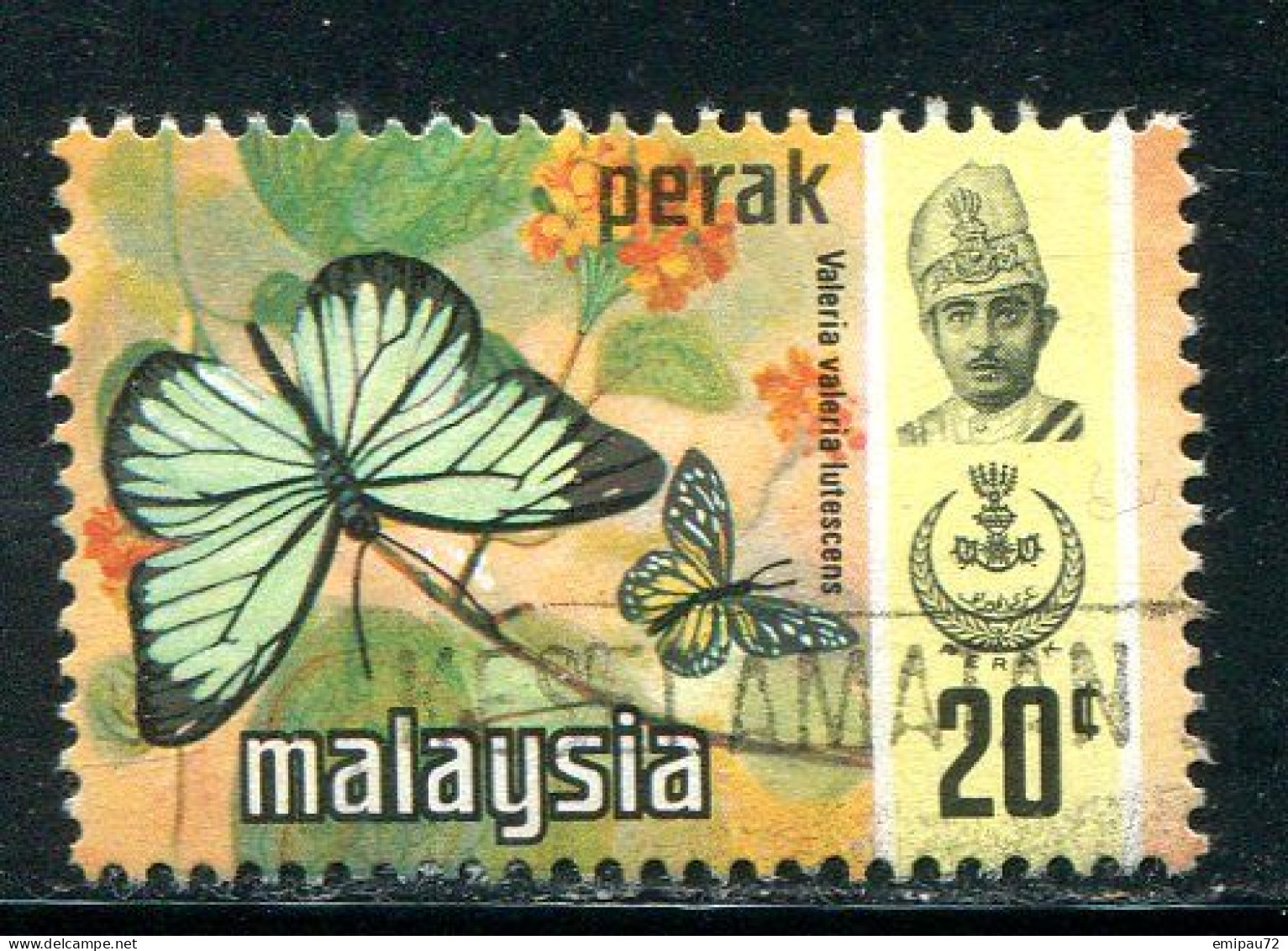 PERAK- Y&T N°124- Oblitéré (papillons) - Perak