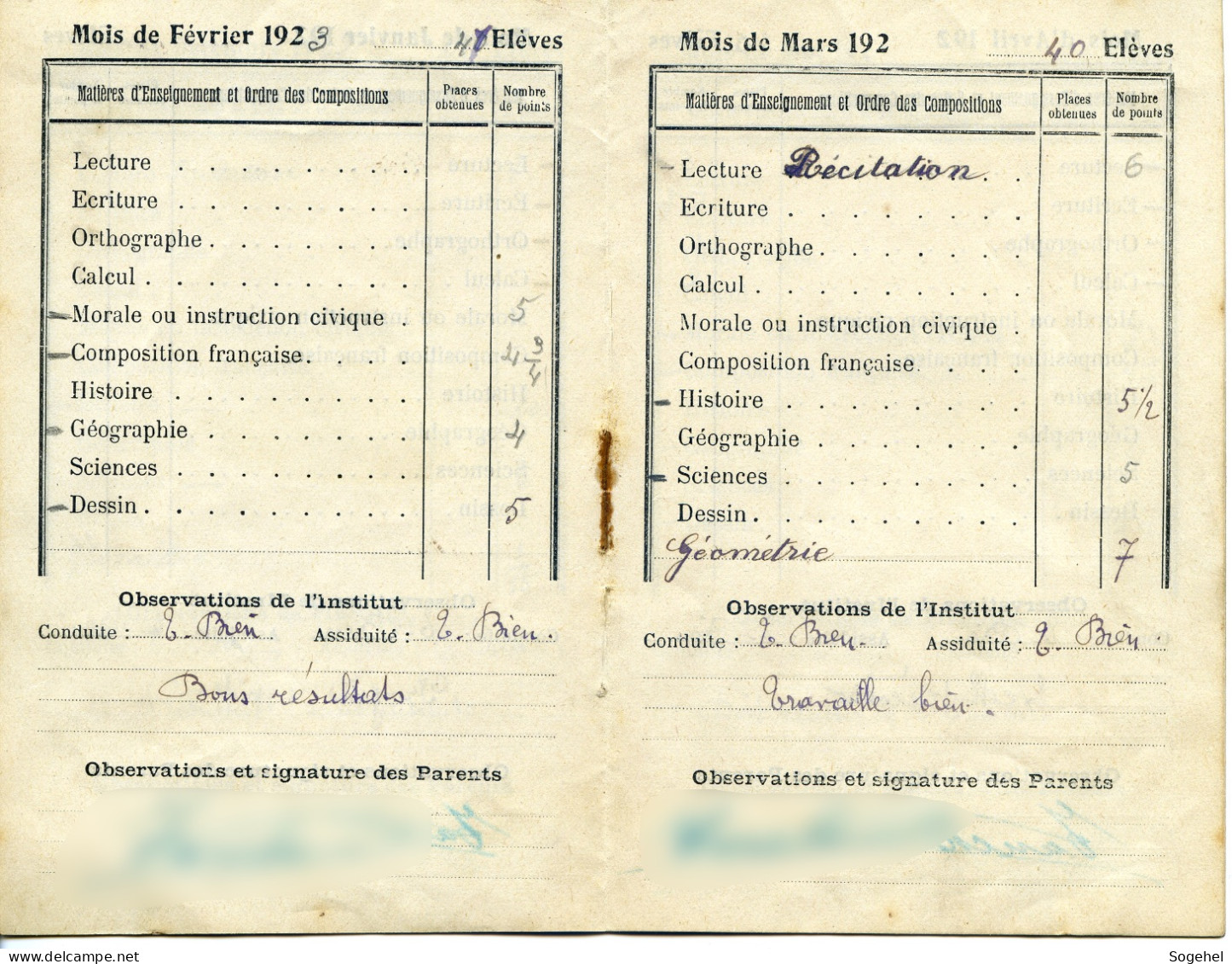 Carnet De Notes - Ecole De Garçons - DENAIN - Diplomi E Pagelle