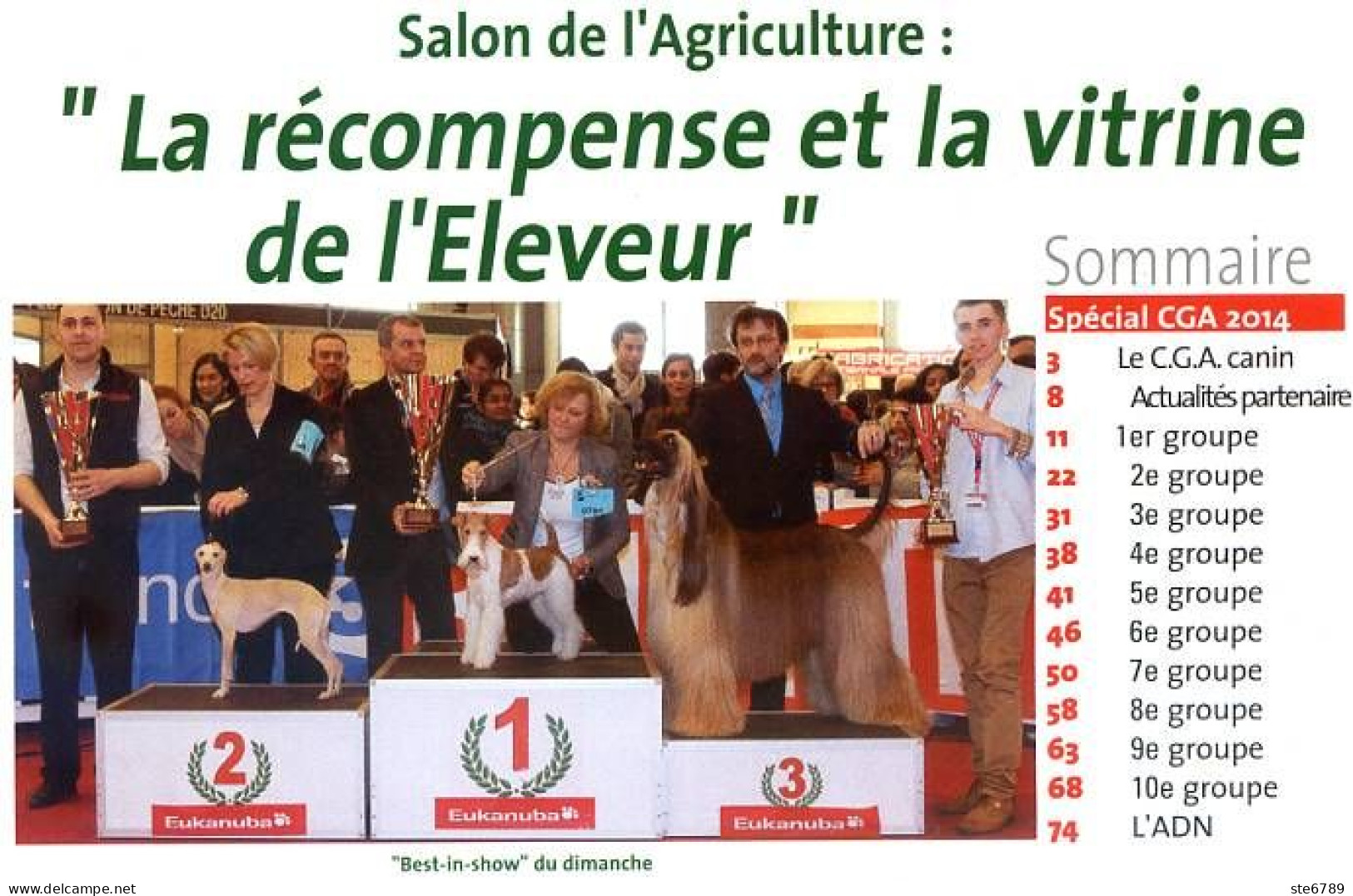 Cynophilie Francaise N° 169 Numéro Spécial CGA Concours Général Agricole Résultats Photos  , Revue Chien - Dieren