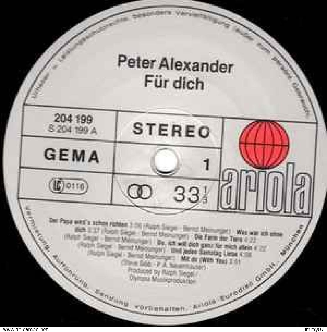 Peter Alexander - Für Dich (LP, Album) - Sonstige - Deutsche Musik