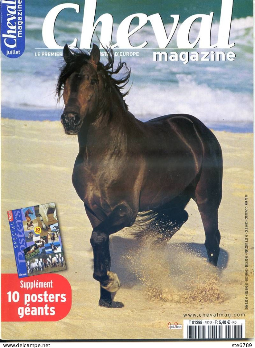 CHEVAL Magazine N° 392 Juillet 2004 Chevaux Equitation Mensuel Equestre - Animales