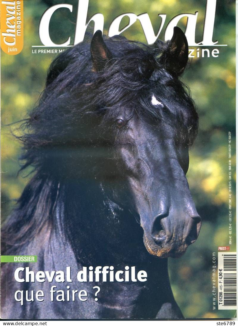 CHEVAL Magazine N° 415 Juin 2006 Chevaux Equitation Mensuel Equestre - Animales