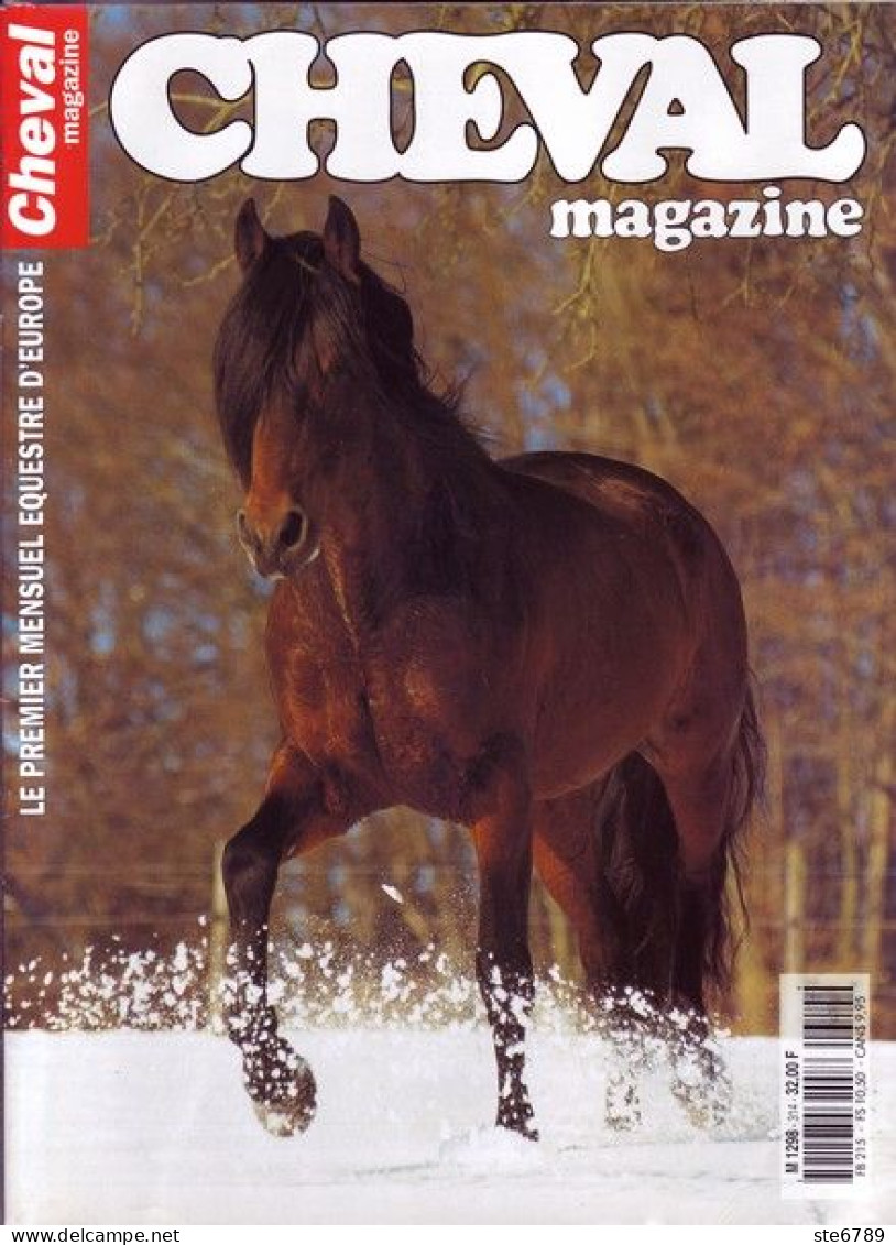 CHEVAL Magazine N° 314 Janvier 1998  TBE  Chevaux Equitation Mensuel Equestre - Animales