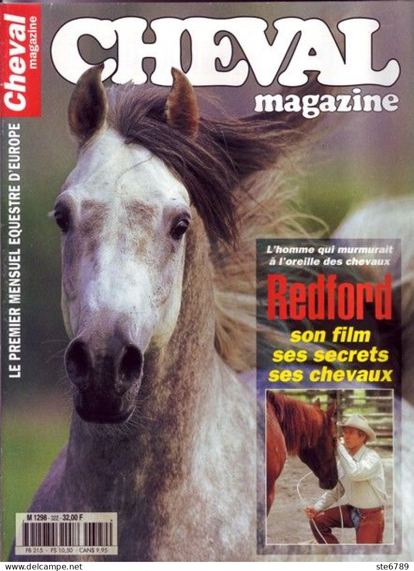 CHEVAL Magazine N° 322 Septembre  1998  TBE  Chevaux Equitation Mensuel Equestre - Animals