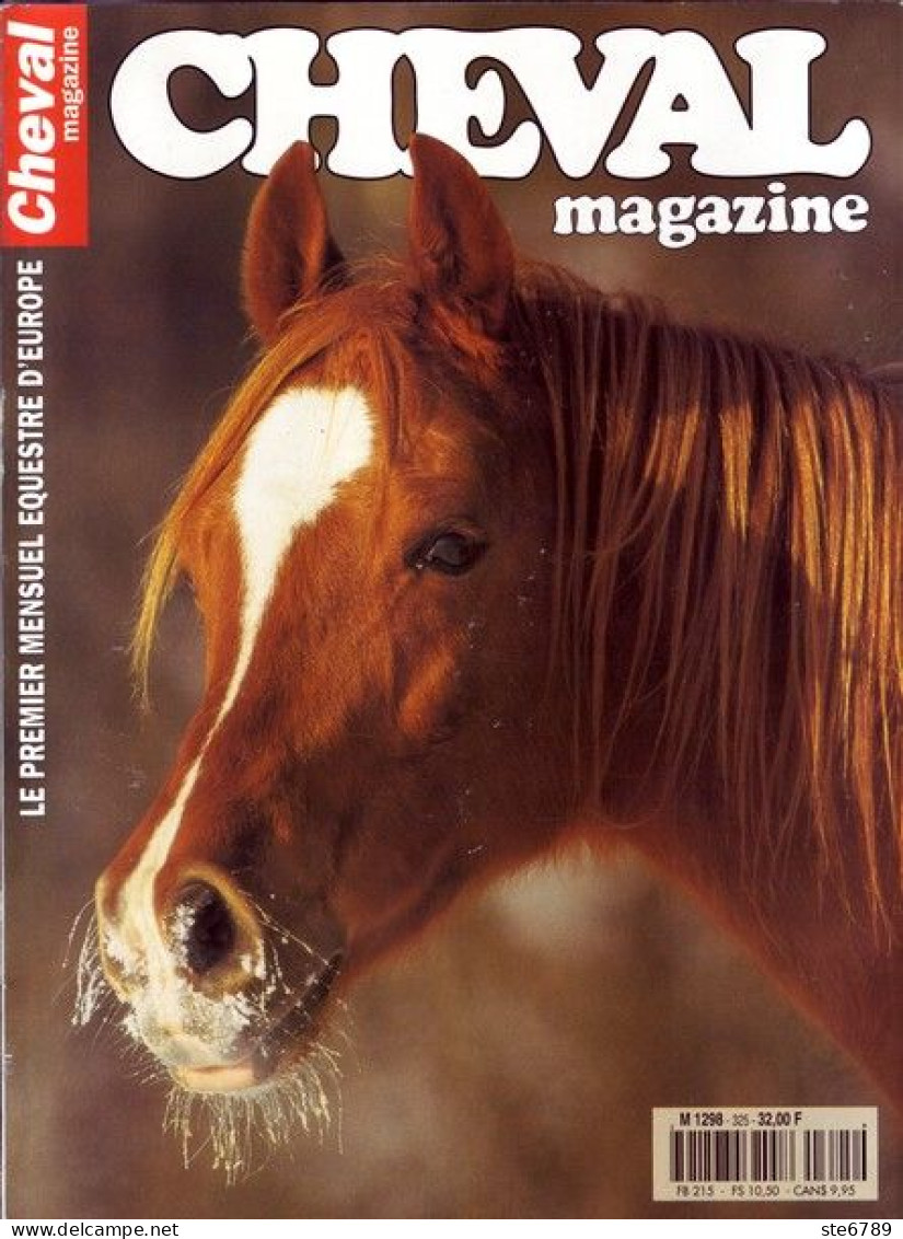 CHEVAL Magazine N° 325 Décembre 1998  TBE  Chevaux Equitation Mensuel Equestre - Animals