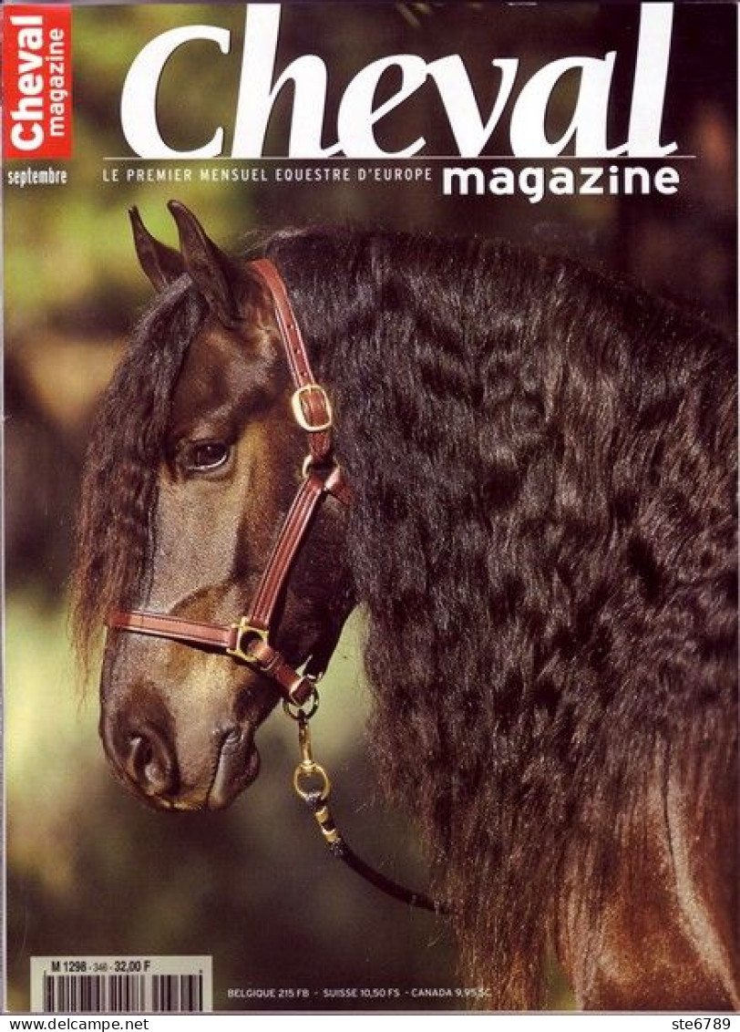 CHEVAL Magazine N° 346 Septembre 2000  TBE  Chevaux Equitation Mensuel Equestre - Animaux