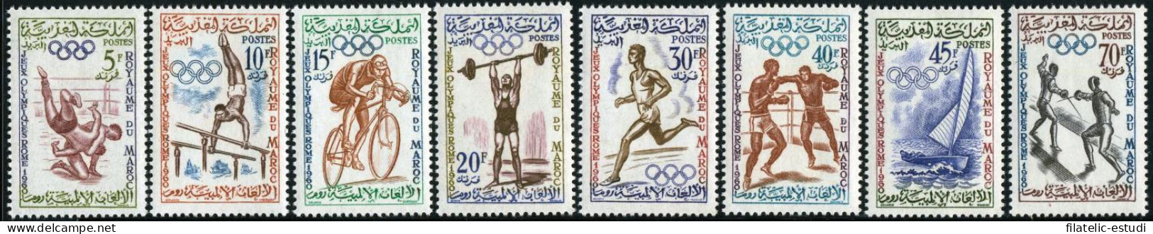 DEP6/S Marruecos Fr. Morocco Nº 413/20 1960 JJOO De Roma Anillos Olímpicos Dep - Autres - Afrique