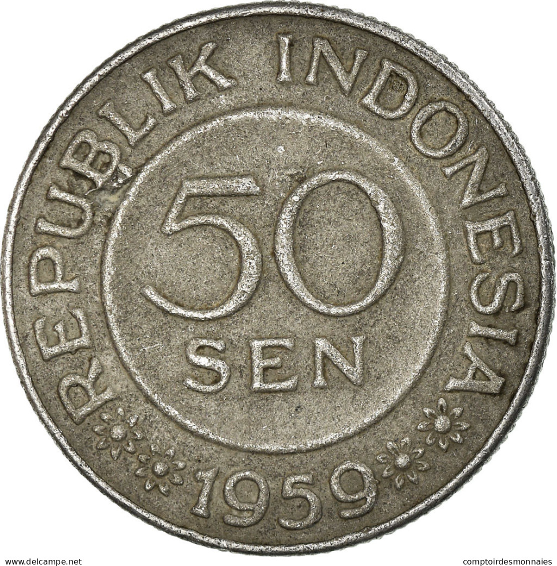 Monnaie, Indonésie, 50 Sen, 1959, TTB, Aluminium, KM:14 - Indonesia