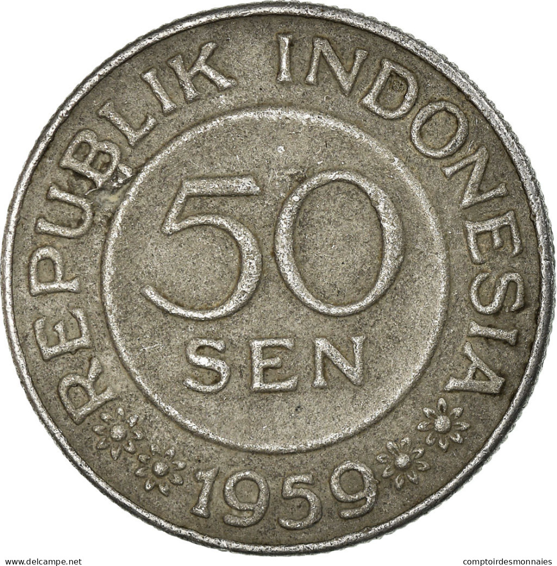 Monnaie, Indonésie, 50 Sen, 1959, TTB, Aluminium, KM:14 - Indonésie