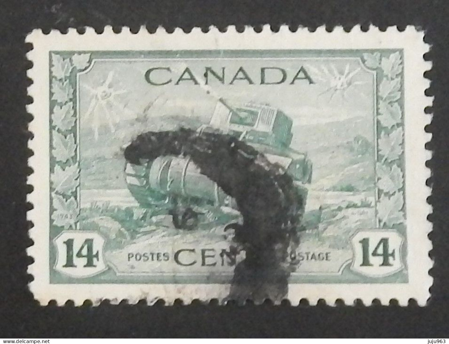 CANADA YT 215 OBLITÉRÉ "CHAR D ASSAUT" ANNÉES 1943/1948 - Used Stamps