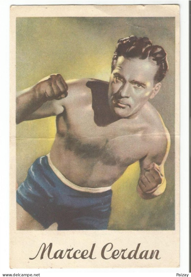 Carte Postale Marcel Cerdan Champion D'Europe Poids Moyen - J. Henzen Paris (elle A été Pliée) - Boxing