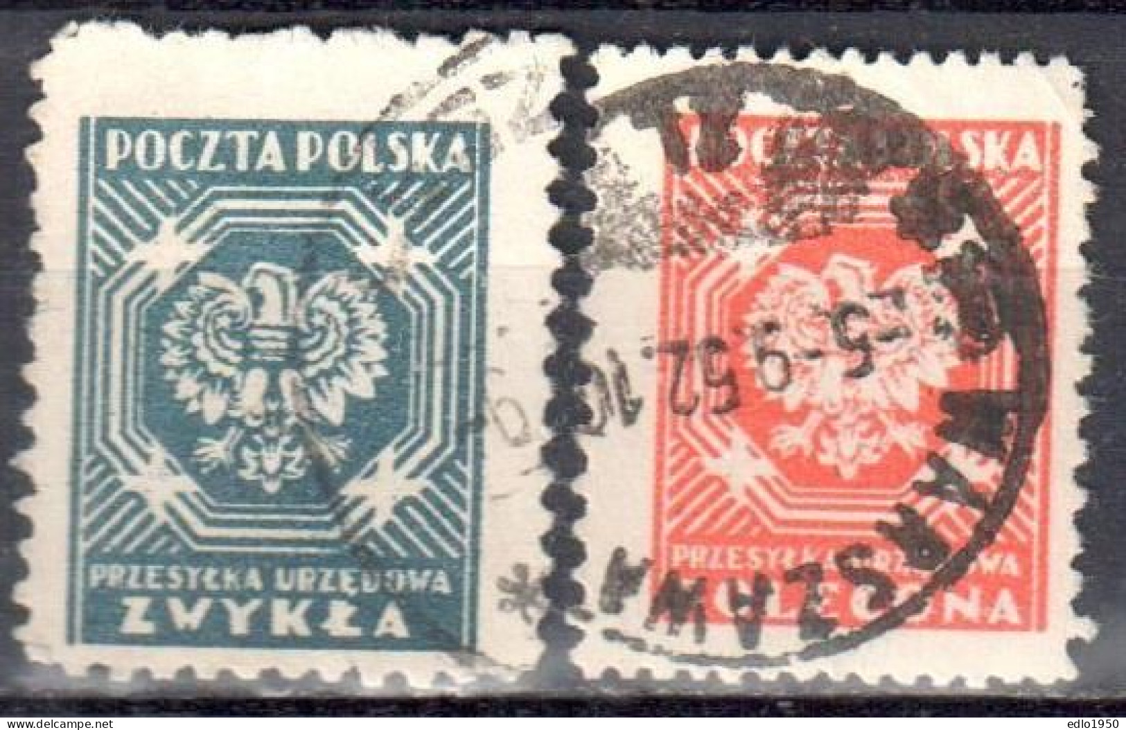 Poland 1950-54 - Official Stamps - Mi.25-26 - Used - Dienstzegels