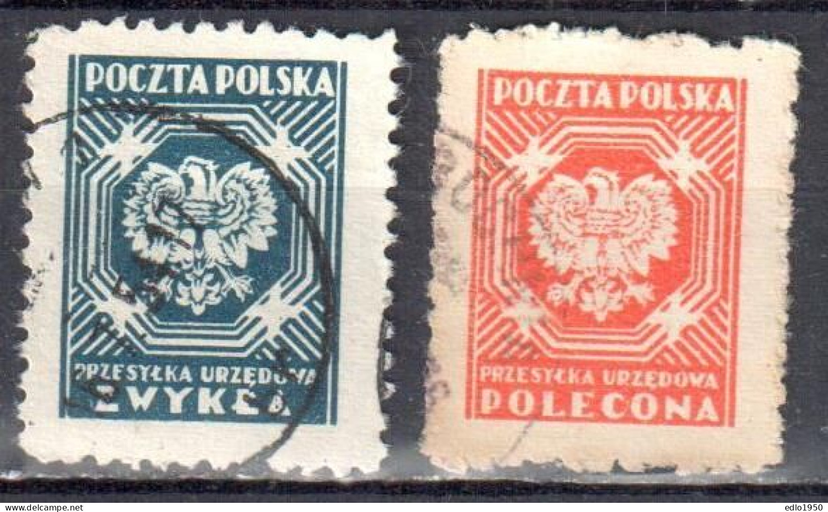 Poland 1950-54 - Official Stamps - Mi.25-26 - Used - Oficiales