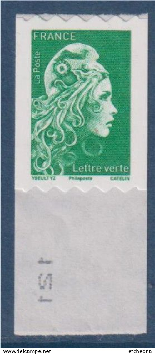 Roulette Marianne L'Engagée LV Adhésive 1601A Neuf Signature Philaposte "a" 120 Verso - Coil Stamps