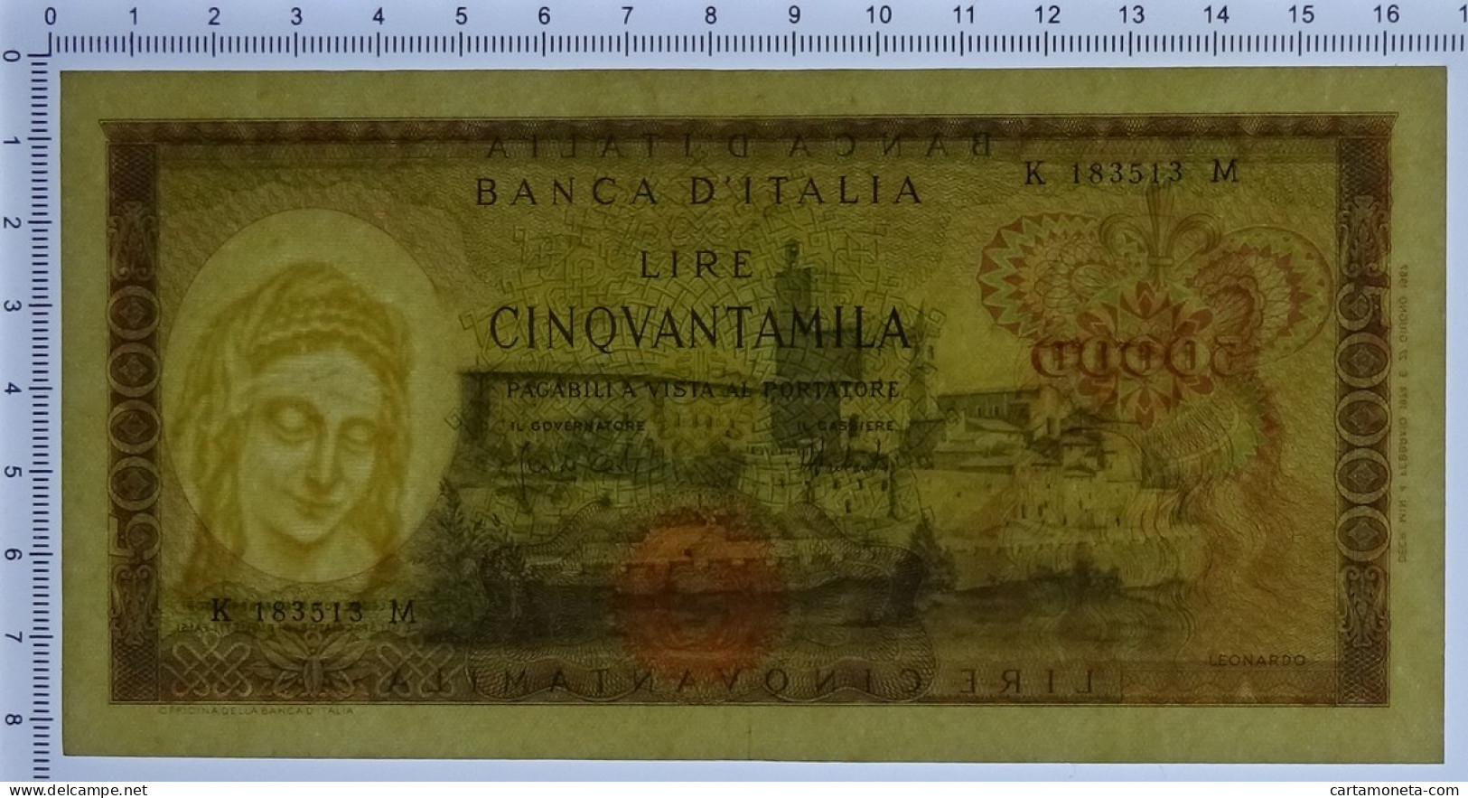 50000 LIRE BANCA D'ITALIA LEONARDO DA VINCI MEDUSA 04/02/1974 SPL- - Autres & Non Classés