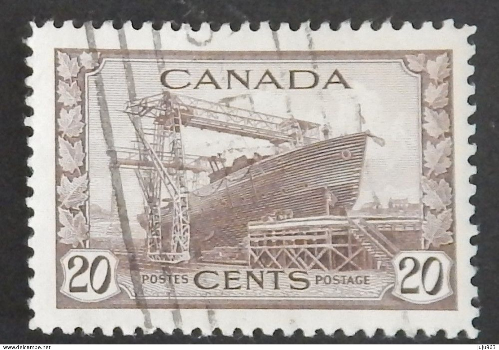 CANADA YT 216 OBLITÉRÉ "CORVETTE" ANNÉES 1943/1948 - Gebraucht