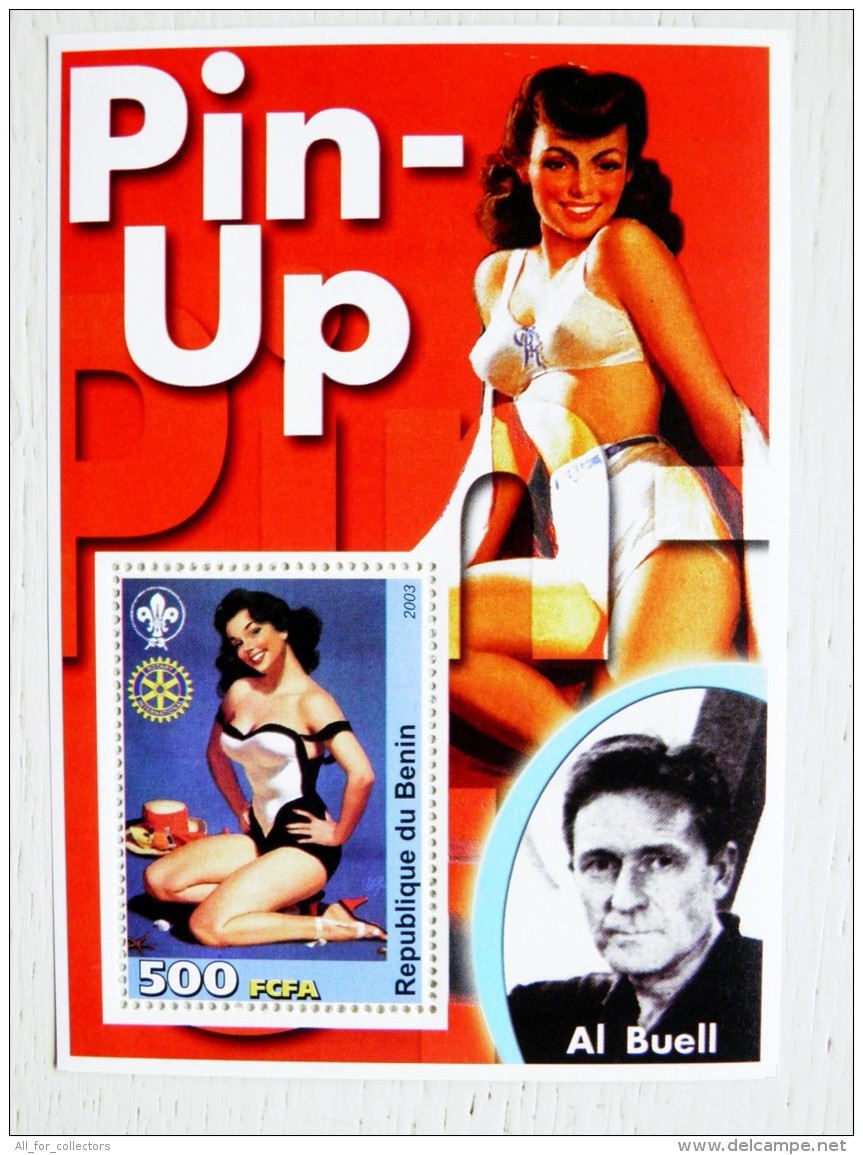 SALE! MNH M/s Block Art Paintings 2003 Pin-up Nude Woman Girl Erotic  Scouting Rotary Al Buell - Nus