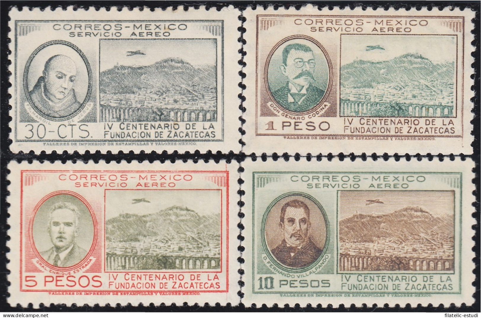 Mexico A- 155/58  1946 IV Centenario De La Fundación De Zacatecas MH - Mexique