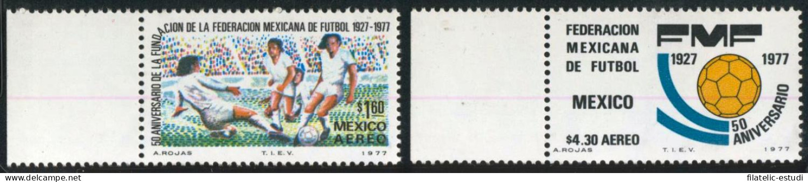 DEP4 Mexico A- 423/24 1977 50 Aniversario De La Federación Mexicana De Fútbol  - Mexique