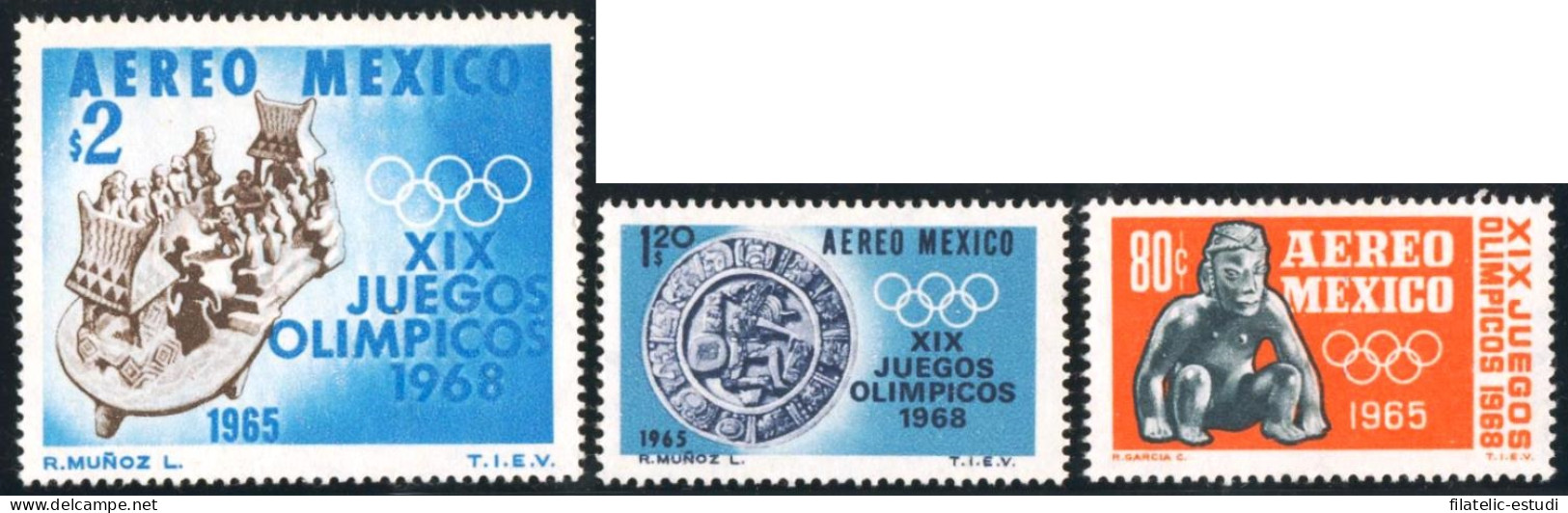 DEP2  Mexico A- 261/63 1965 XIX Juegos Olímpicos MNH - Mexique