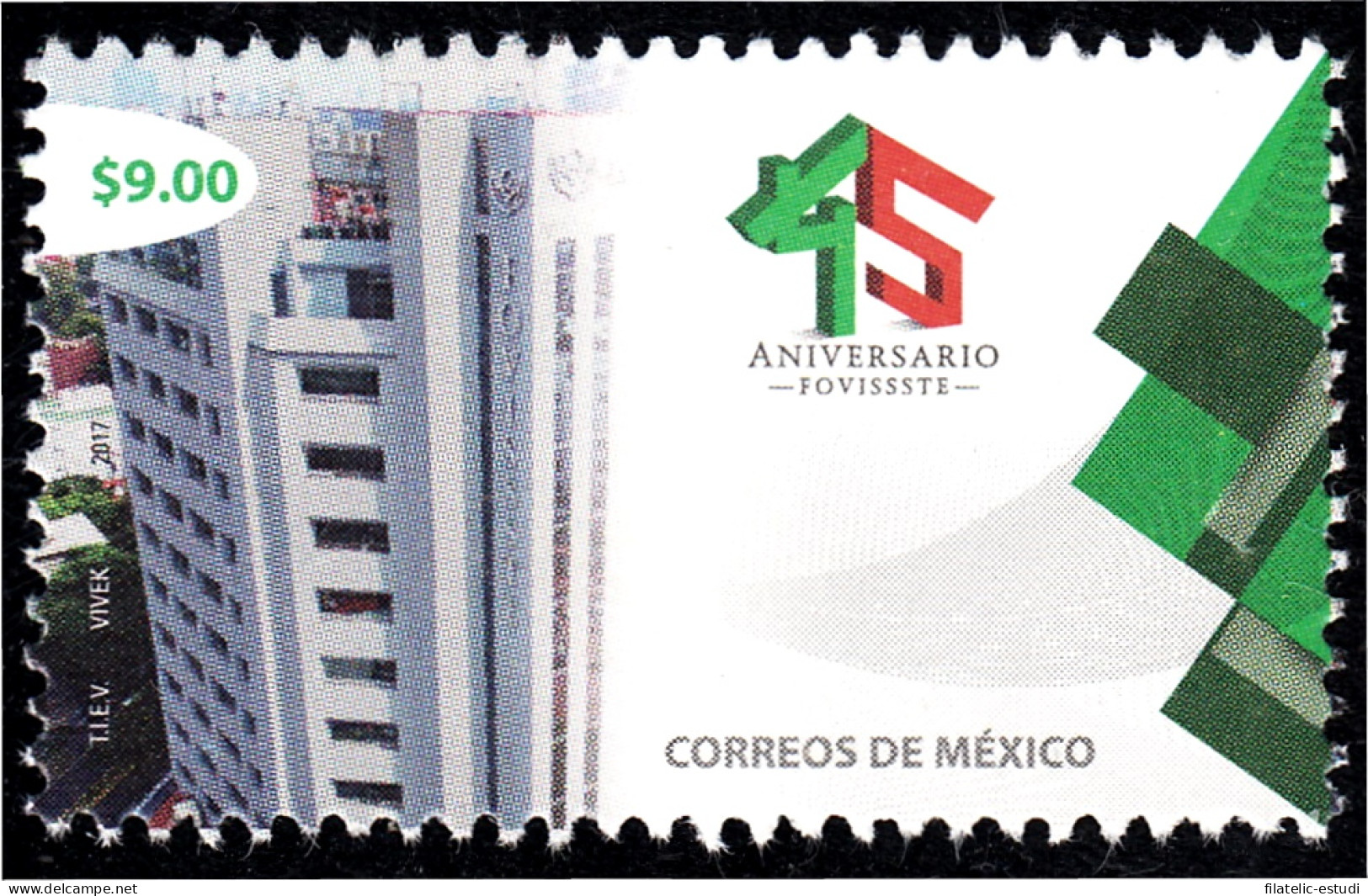 México 3059 2017 45 Aniversario De Fovissste MNH - Mexique