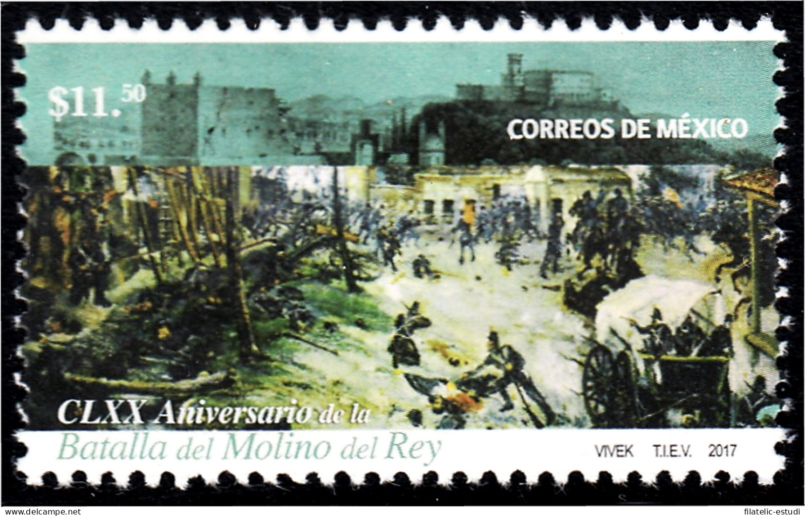 México 3071 2017 Batalla Del Molino Del Rey MNH - Mexique