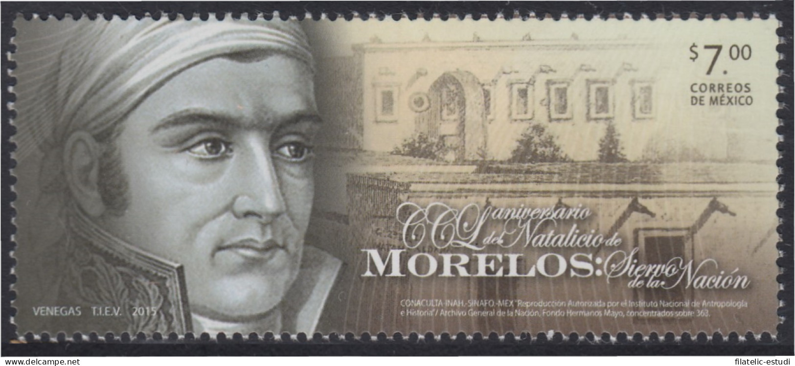 México 2932 2015 José María Morelos MNH - Mexique