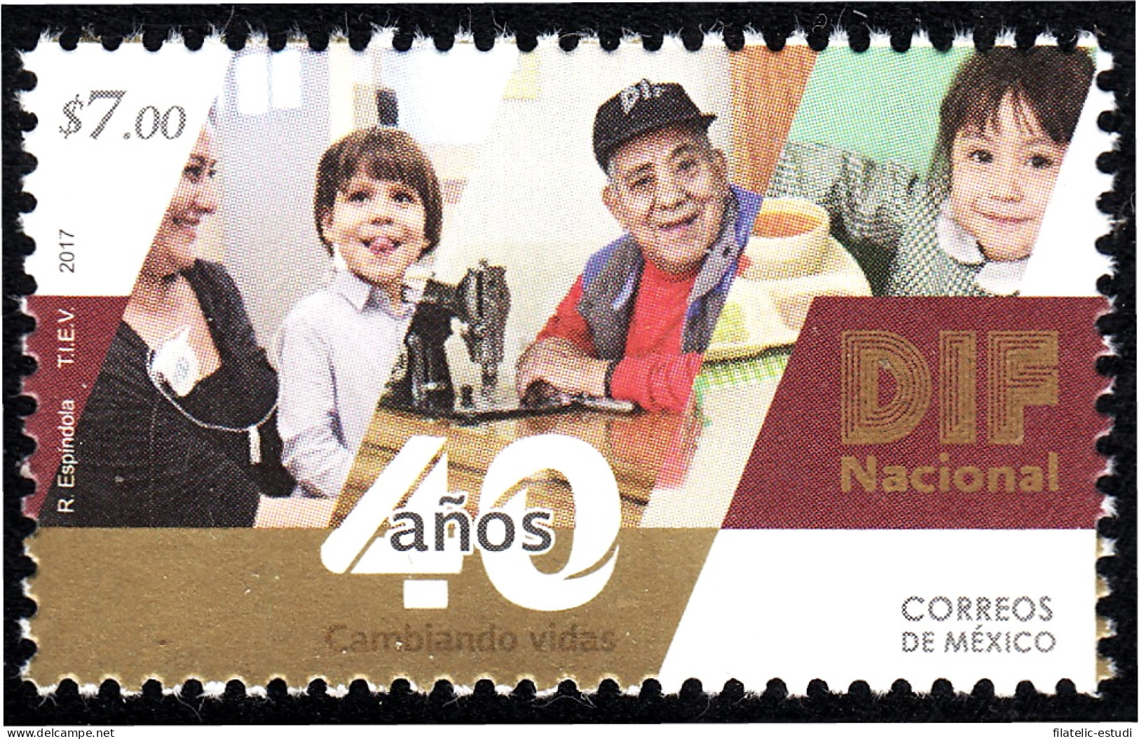 México 3068 2017 40 Años DIF Nacional MNH - Mexique