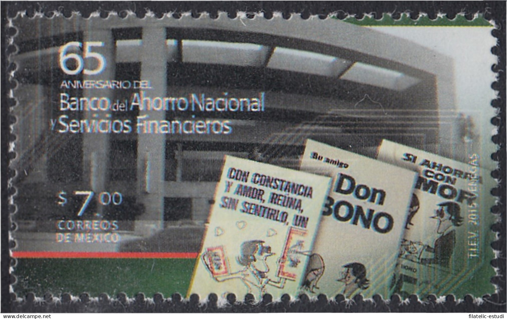 México 2943 2015 65 Aniverasario De La Banca Nacional De España MNH - Mexique
