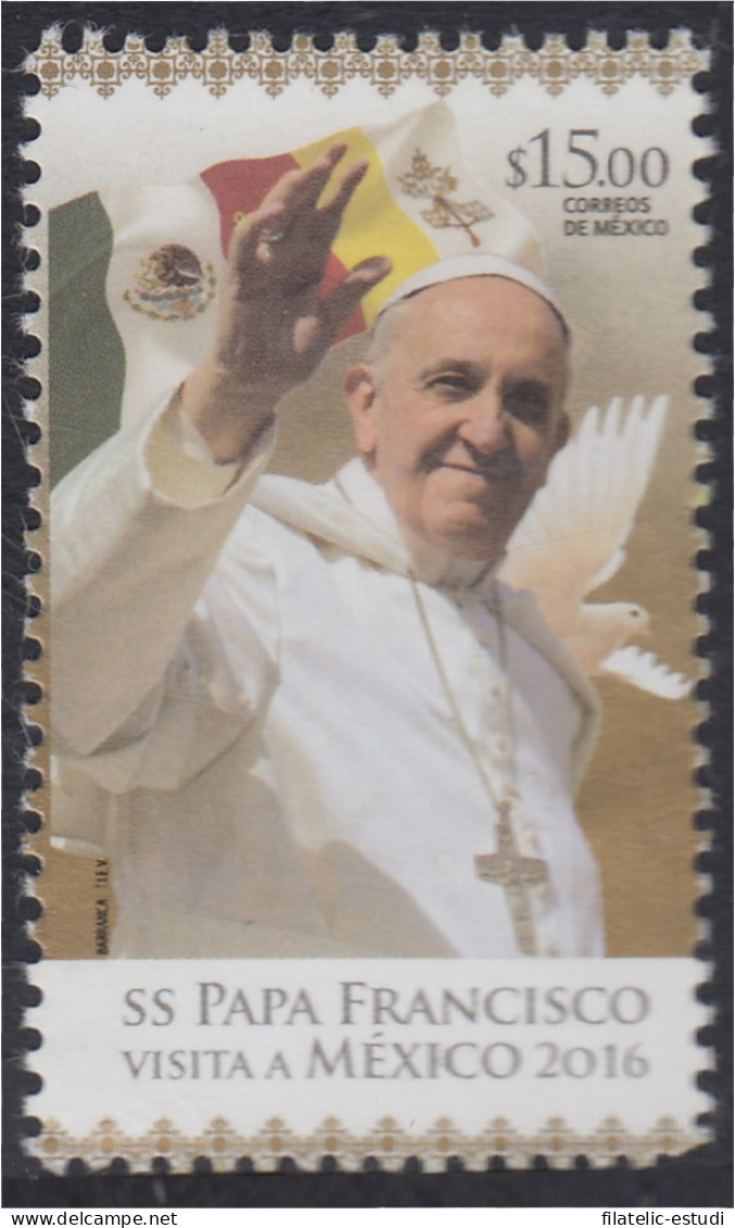 México 2979 2016 Visita De SS Papa Francisco A México MNH - Mexique