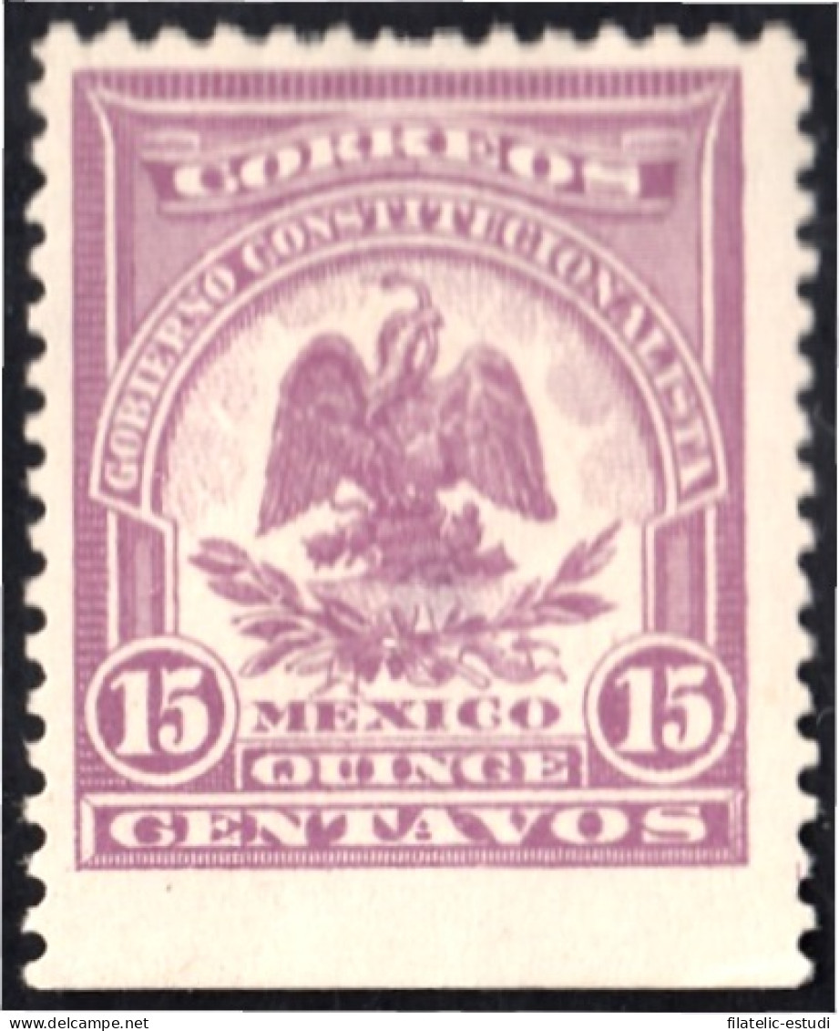 México 255 1914 Escudo Shield MH MIRAR DENTAT INFERIOR - Mexico