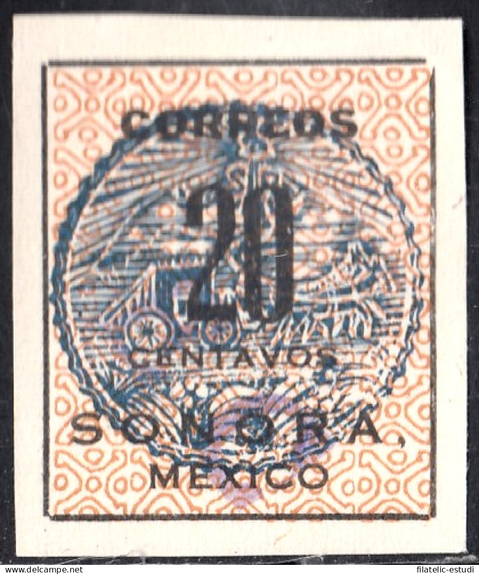 México 284a 1914/15 Estado Libre Y Soberano De Sonora Azul Anaranjado Usado - Mexique