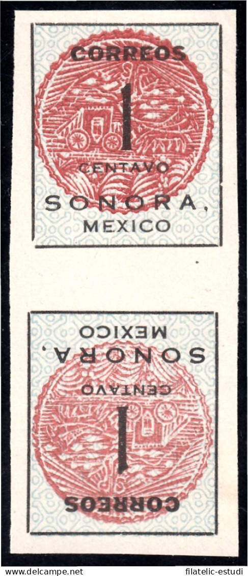México 285A 1915 Estado Libre Y Soberano De Sonora MNH Tetebeche - Mexique