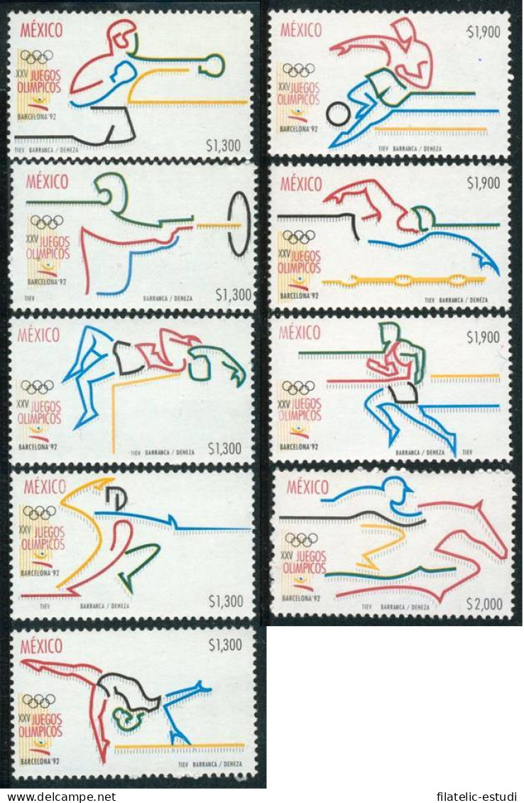 OLI1 México 1431/40  (falta 1 Valor) 1992  XXV Juegos Olímpicos BarcelonaMNH - Mexique