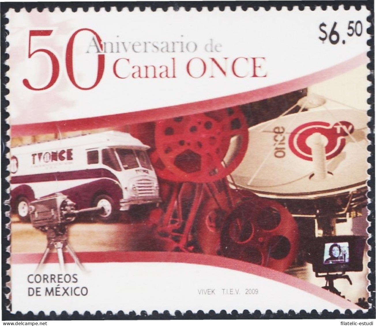 Mexico 2441 2009 50 Años Del Canal ONCE MNH - Mexique