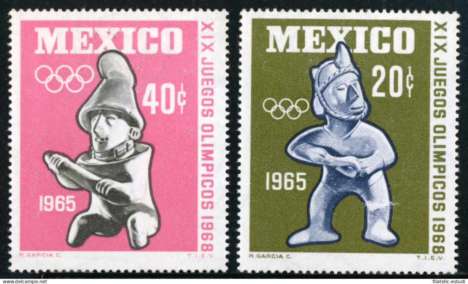 DEP3  México 721/22 1965 XIX Juegos Olímpicos MNH - Mexique