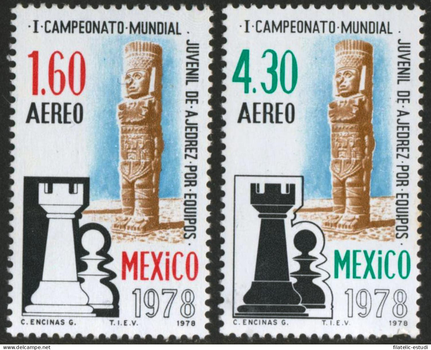 AJZ2 Mexico 481/82  1978 1º Campeonato Mundial Juvenil De Ajedrez  MNH - Mexique