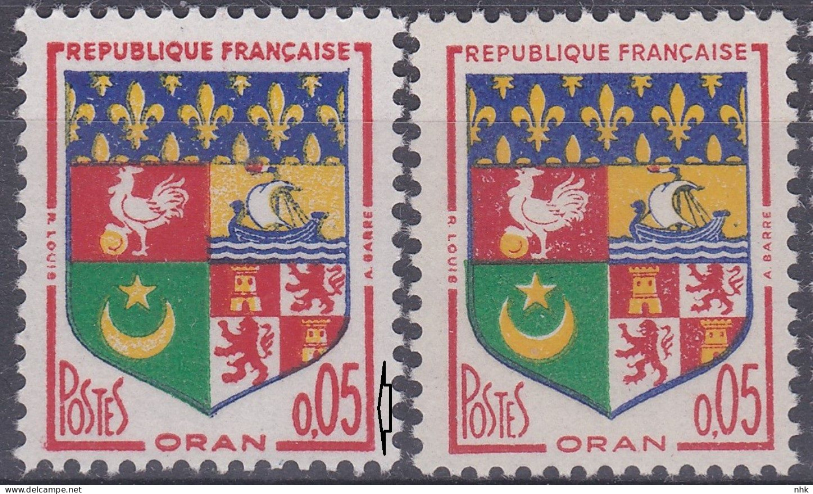 18142 Variété : N° 1230A Blason Oran Impression Doublée Du Rouge + Normal    ** - Ungebraucht