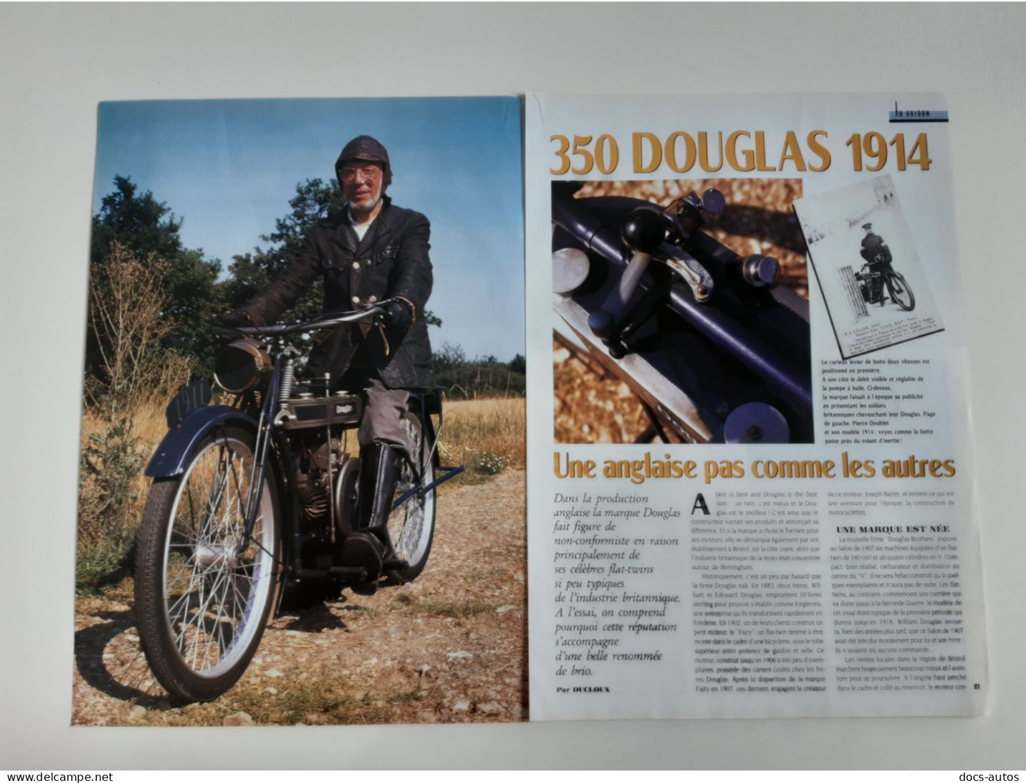 Douglas 350 De 1914 - Coupure De Presse Moto - Moto