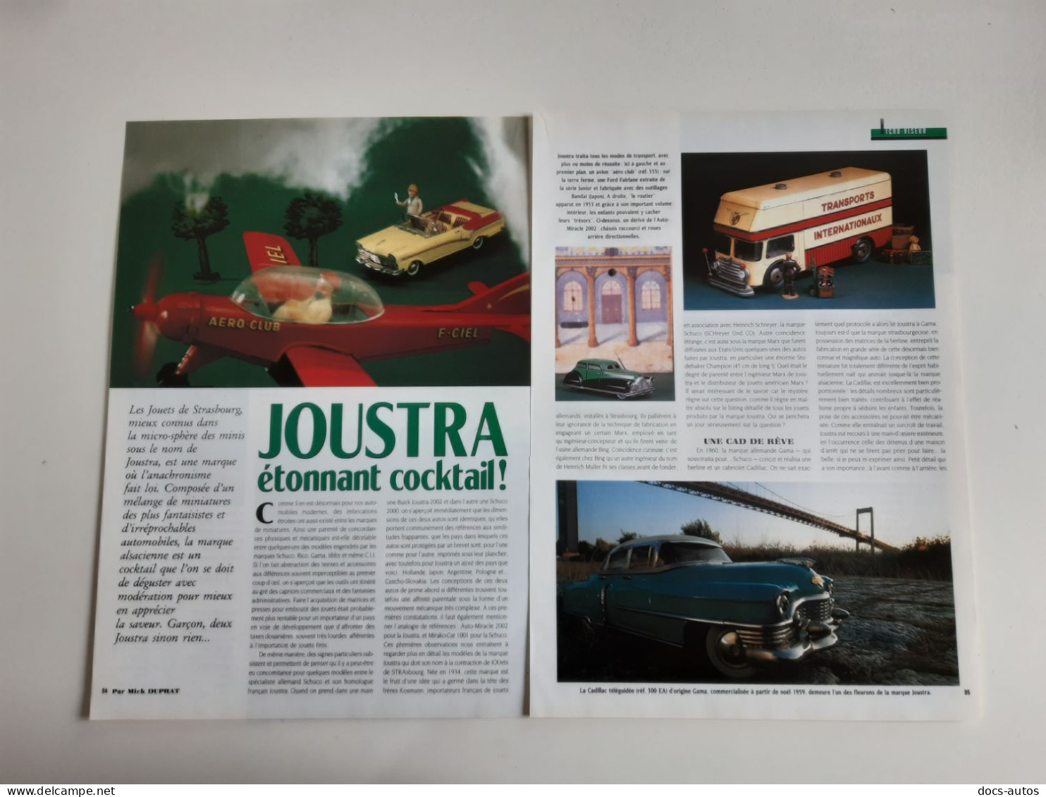 Jouets Miniatures Joustra - Coupure De Presse - Otros & Sin Clasificación