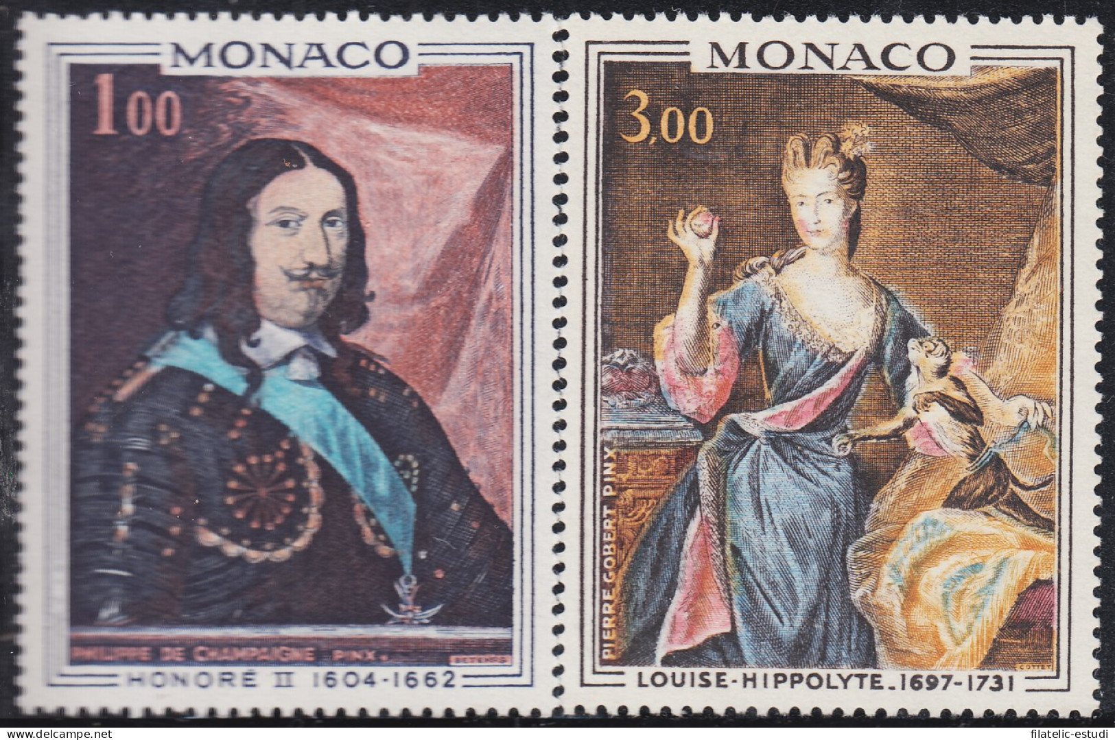 Monaco 797/98 1969 Cuadros De  Honorio II Y Luisa Hipólita Príncipes De Mónaco - Andere & Zonder Classificatie