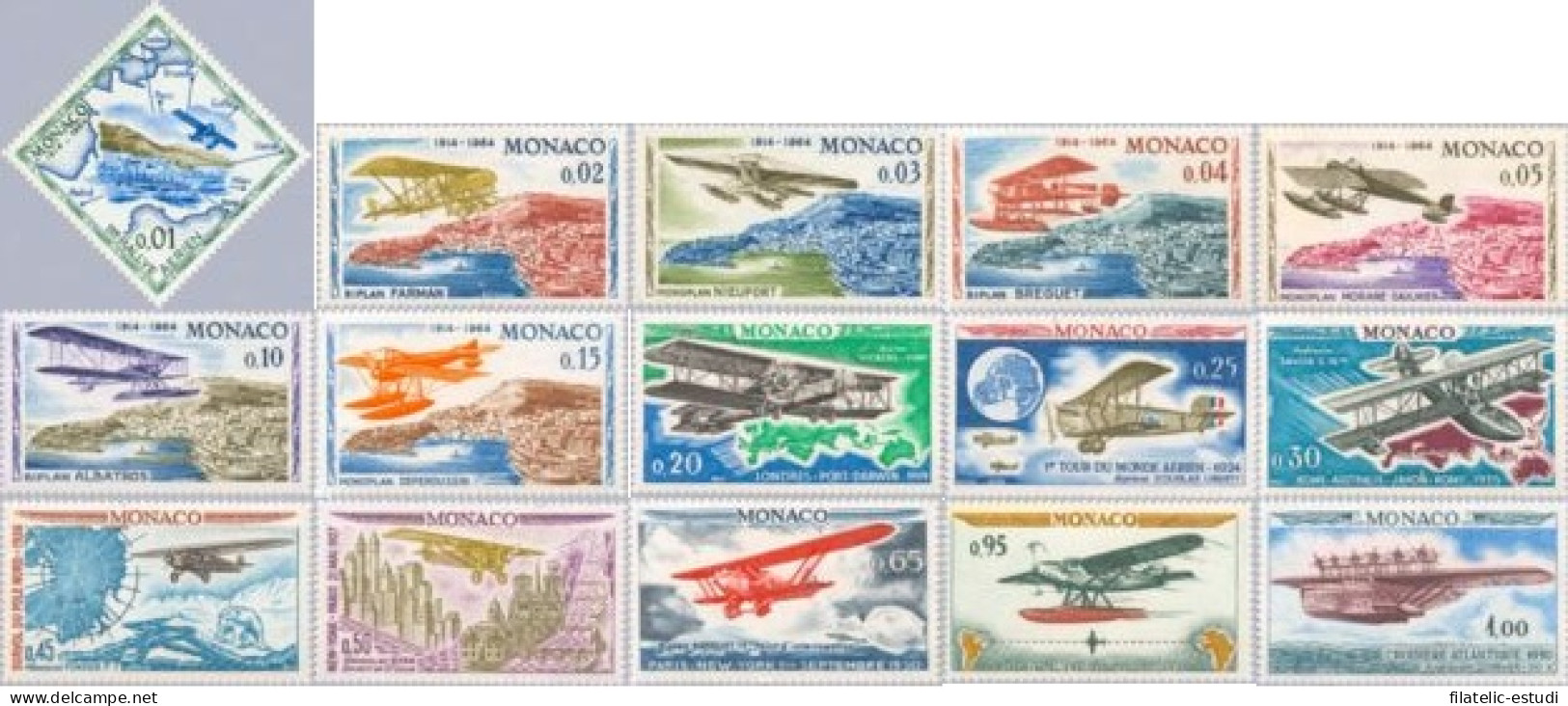 Monaco - 637/51 + A 82 - 1964 50º Aniv. Del Rally Aéreo De Mónaco-retrospectiv - Otros & Sin Clasificación