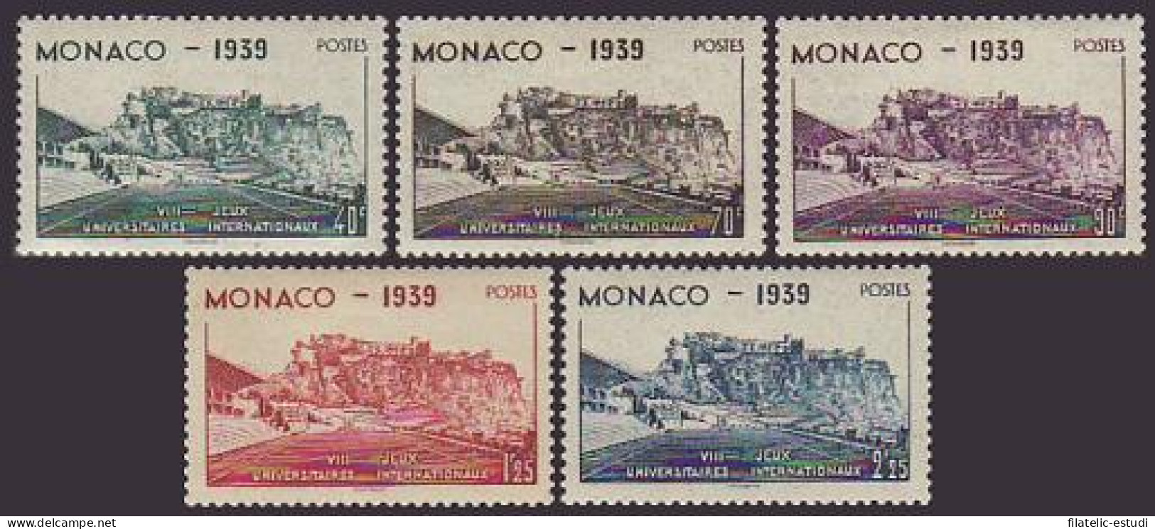 Monaco - 195/99 - 1939 8º Juegos Universitarios Inter.-fijasellos - Altri & Non Classificati