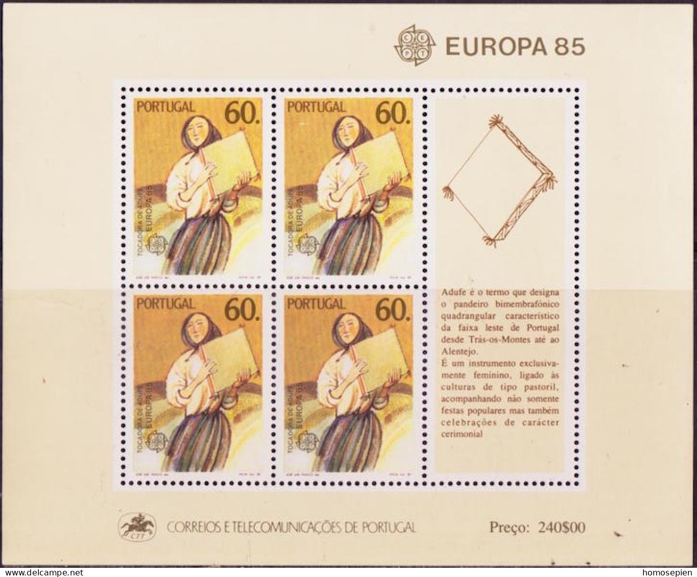 Europa CEPT 1985 Portugal Y&Tn°BF48 - Michel N°B47 *** - 60e EUROPA - 1985