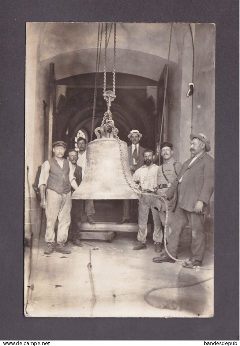 Carte Photo Lapoutroie (68) Remise En Place D'une Cloche à L'Eglise En Présence Du Maire , D'un Militaire ....(58544) - Lapoutroie