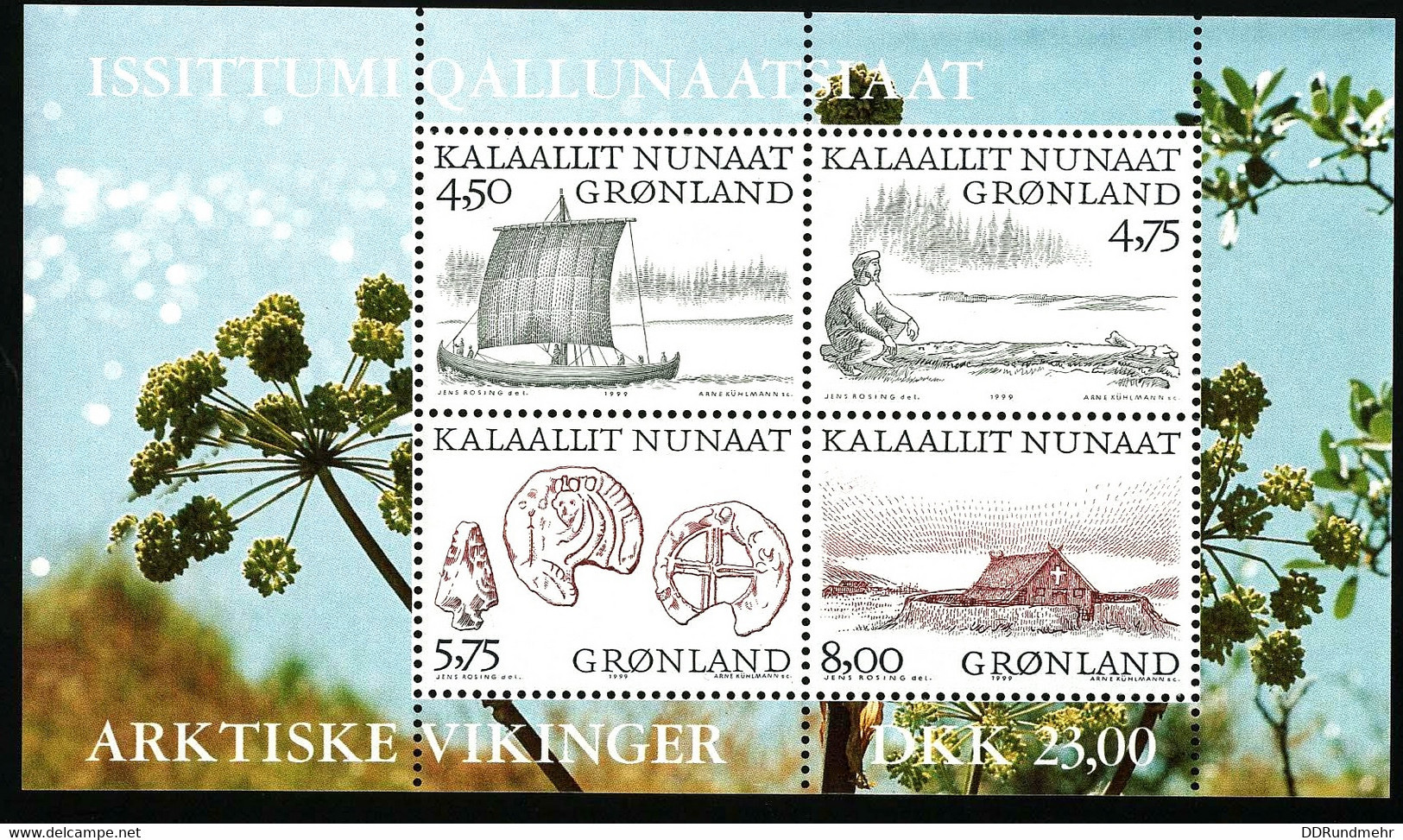1999 Vikings Michel GL BL17 Stamp Number GL 354a Yvert Et Tellier GL BF17 Stanley Gibbons GL MS359 Xx MNH - Bloques