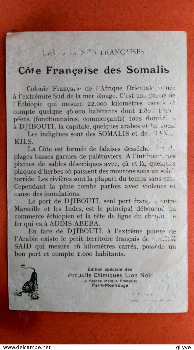 Carte Publicitaire .Côte De Somalis. Colonies Françaises.   (4A.n°1874) - Somalië