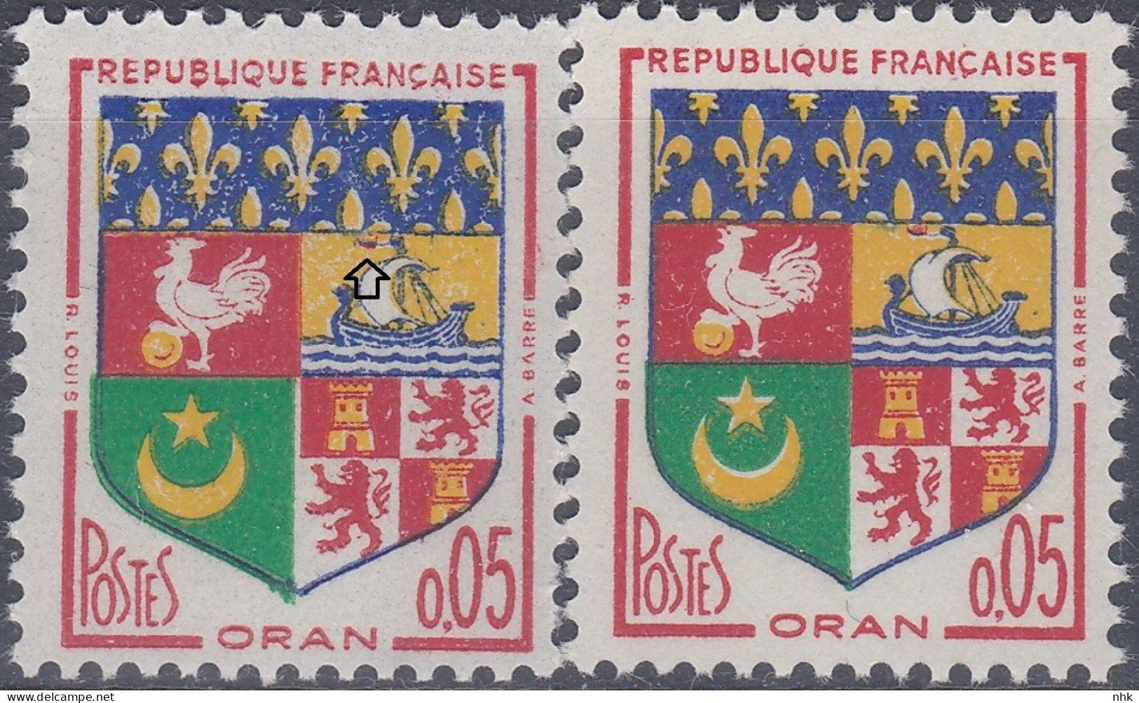 18152 Variété : N° 1230A Blason Oran Drapeau Sans Le Bleu + Normal  ** - Ungebraucht