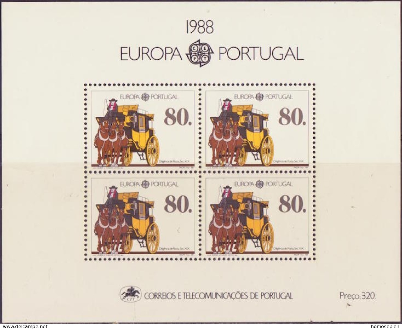 Europa CEPT 1988 Portugal Y&Tn°BF58 - Michel N°B57 *** - 80e EUROPA - 1988